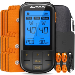 AVCOO 3-in-1 TENS Unit with 32 Modes & EVA Case